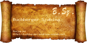 Buchberger Szabina névjegykártya
